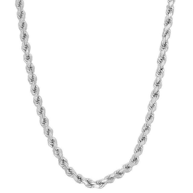 Mens 14k Gold Over Sterling Silver Rope Chain Necklace, Size: 22, Grey Product Image