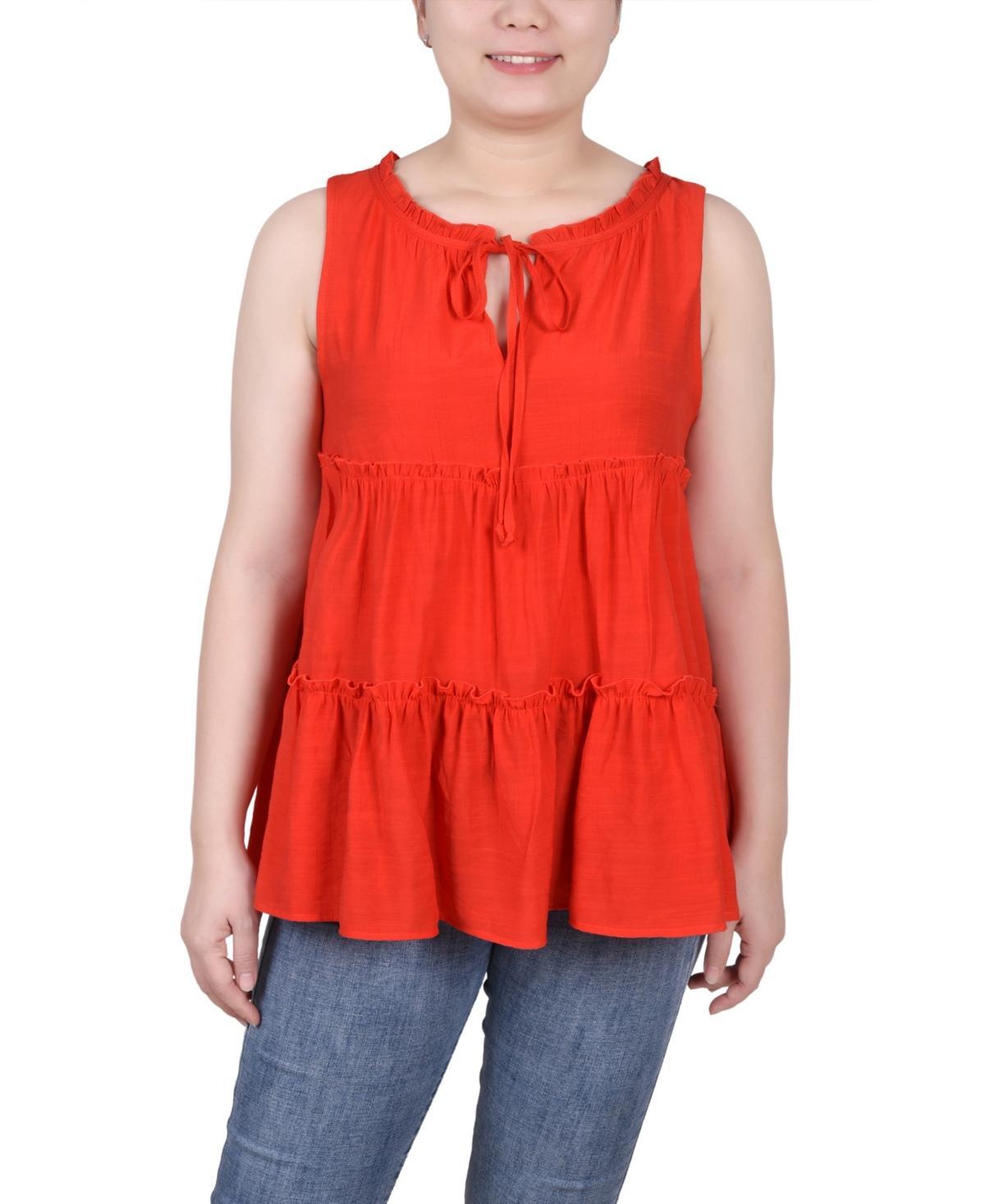 Ny Collection Petite Sleeveless Tiered Blouse Product Image