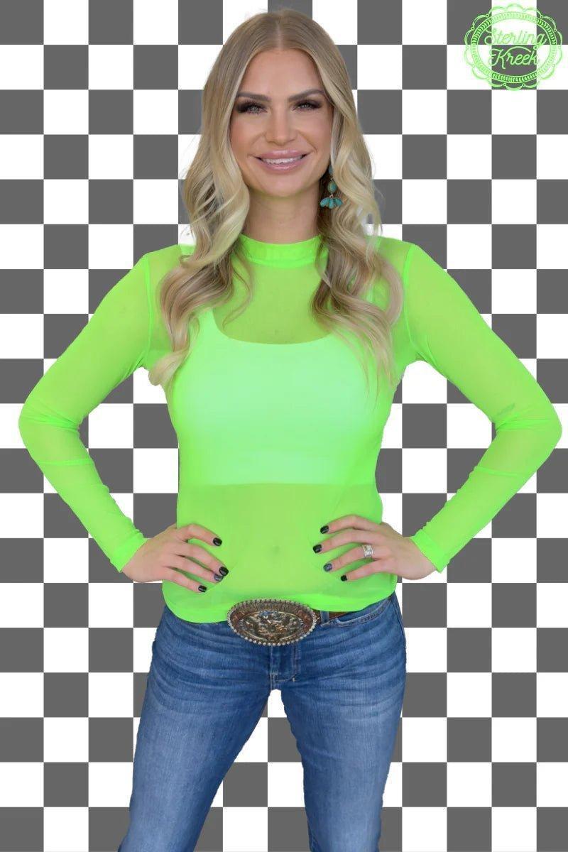 Sterling Kreek's Meshed Out Neon Green Top Product Image