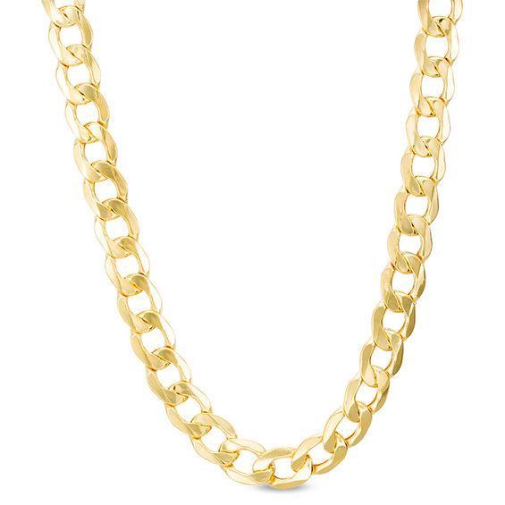 Men's 7.0mm Light Curb Chain Necklace in 14K Gold - 28" Product Image