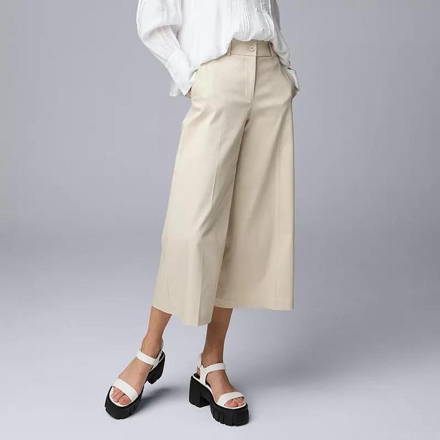 Womens Simply Vera Vera Wang Sateen Wide Leg Capri Pants Product Image