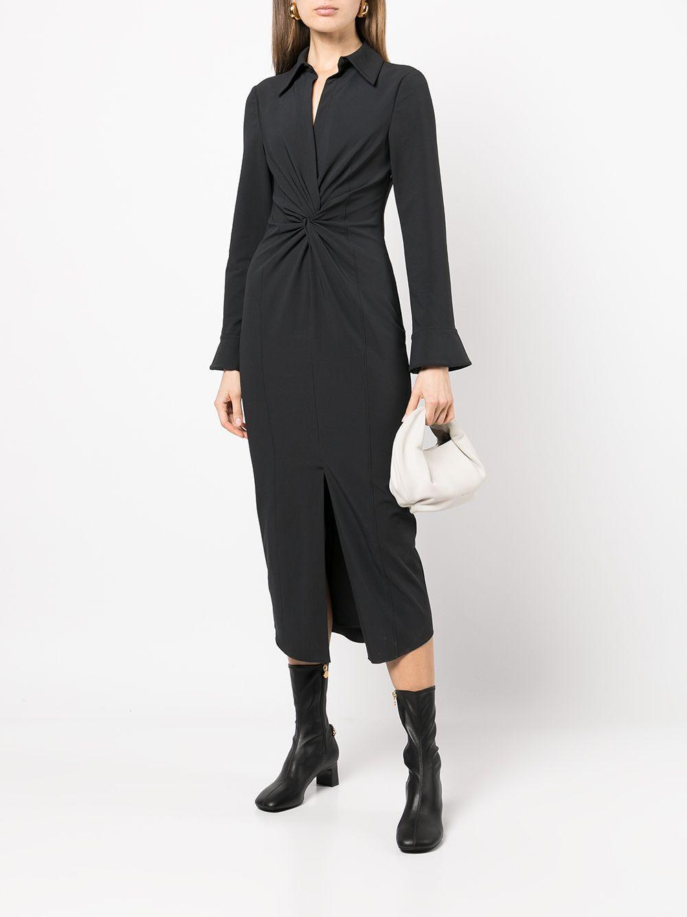 Mckenna Collared Midi Dress In Black Product Image