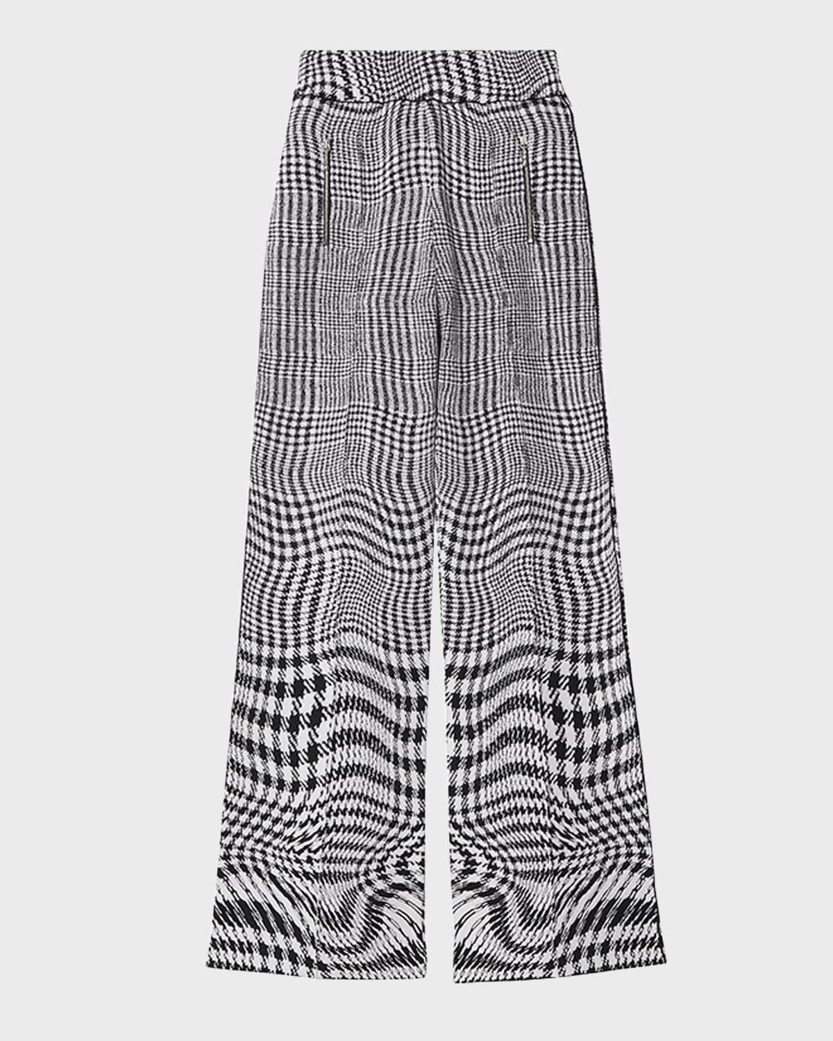 Degrade Wavy Check Straight-Leg Pants Product Image