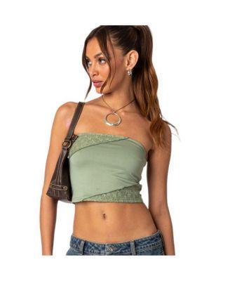 Women's Lace Patchwork Tube Top Product Image