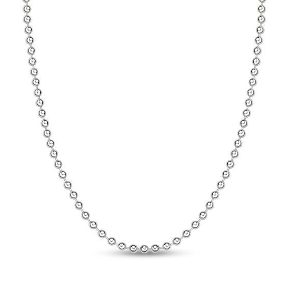 Men's 4.0mm Bead Chain Necklace in Solid Stainless Steel - 24" Product Image