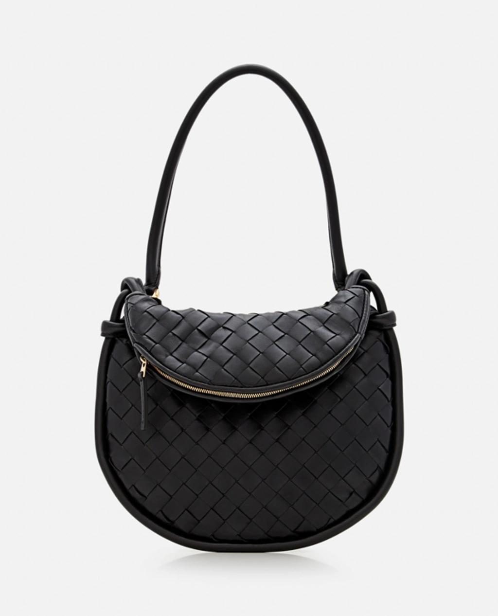 Black Intrecciato Flap Shoulder Bag Product Image