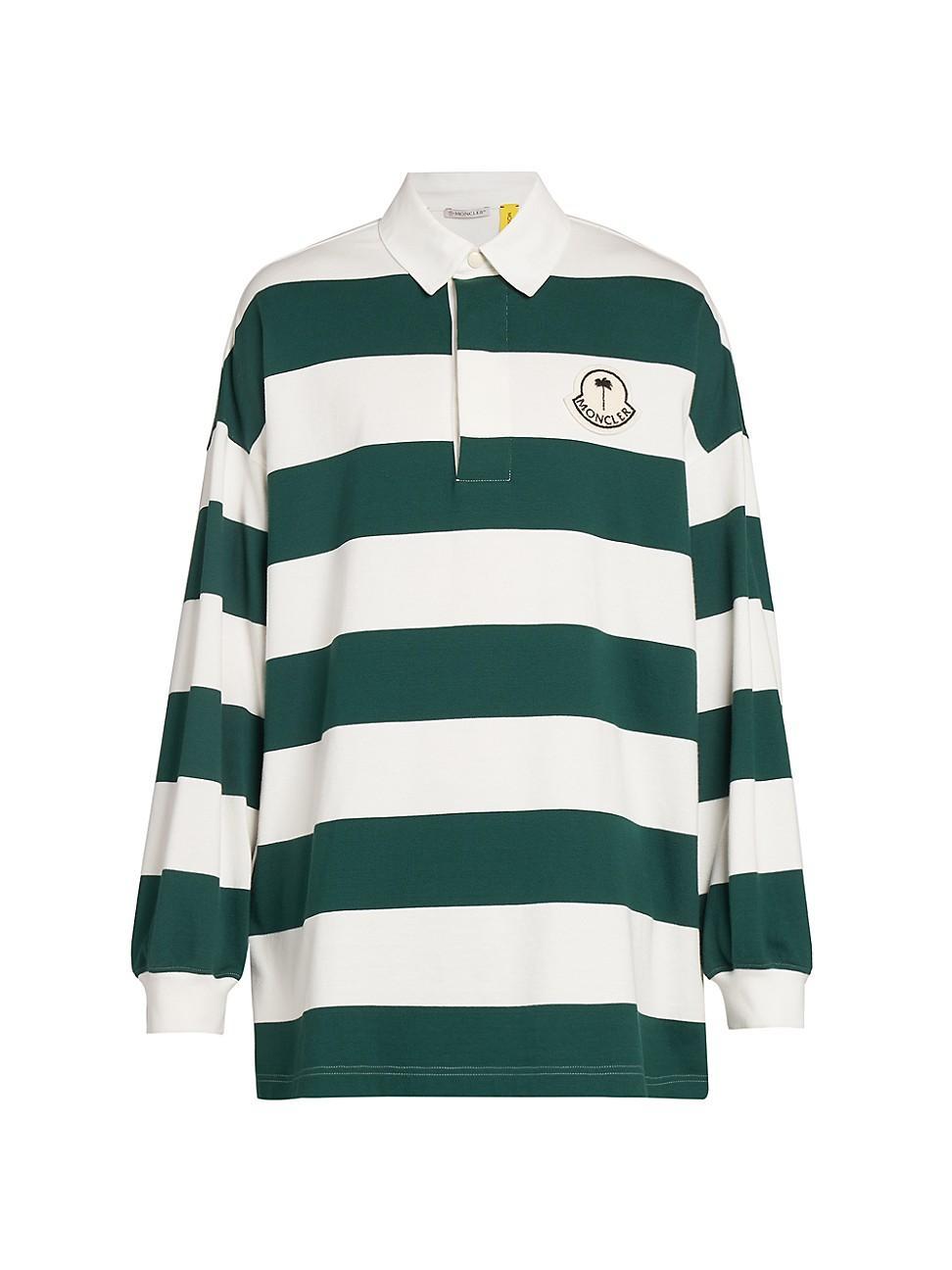 Moncler x Palm Angels Mens Block Stripe Polo Shirt Product Image