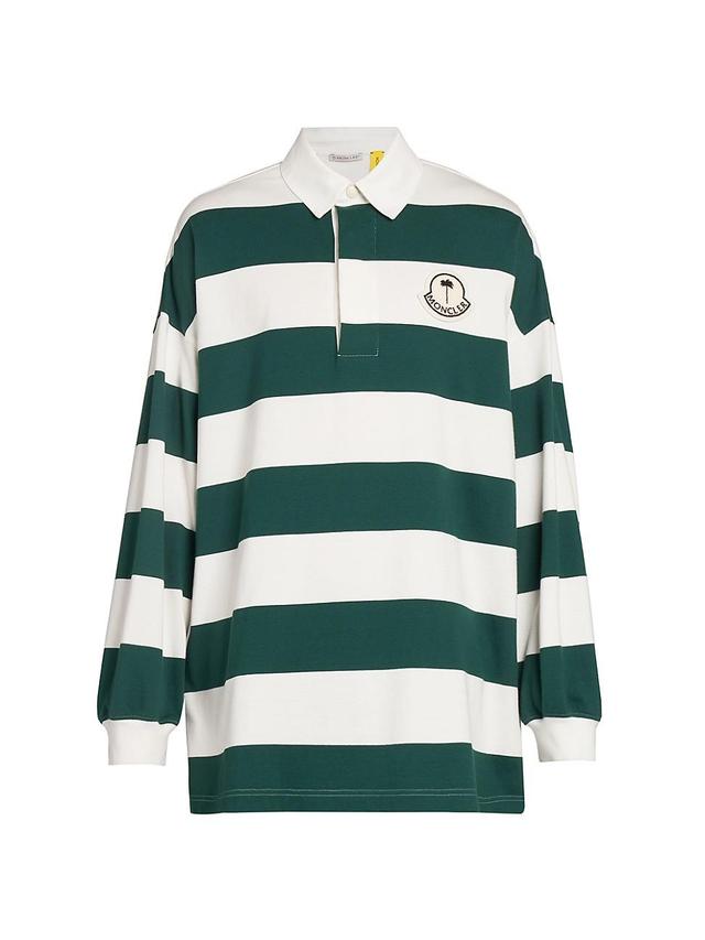 Moncler x Palm Angels Mens Block Stripe Polo Shirt Product Image