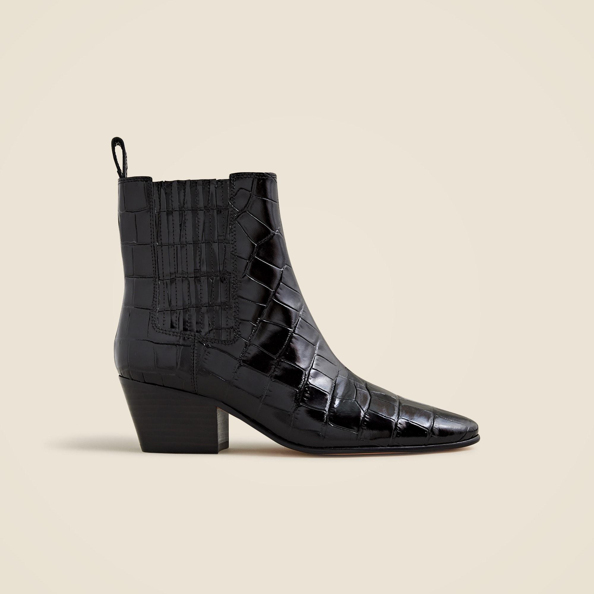 Piper ankle boots in Italian croc-embossed leather Product Image