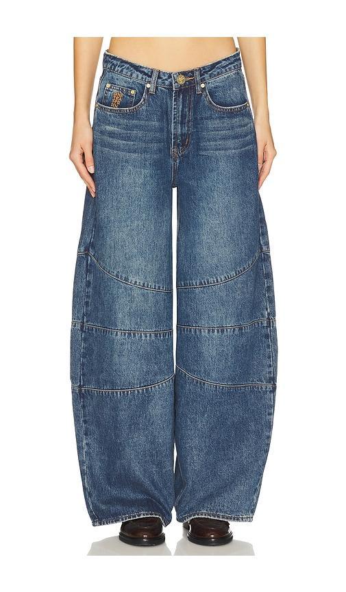 Barrel Mid Waist Denim Jeans Product Image