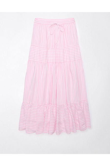 AE High-Waisted Multi Striped Maxi Skirt Women's Product Image