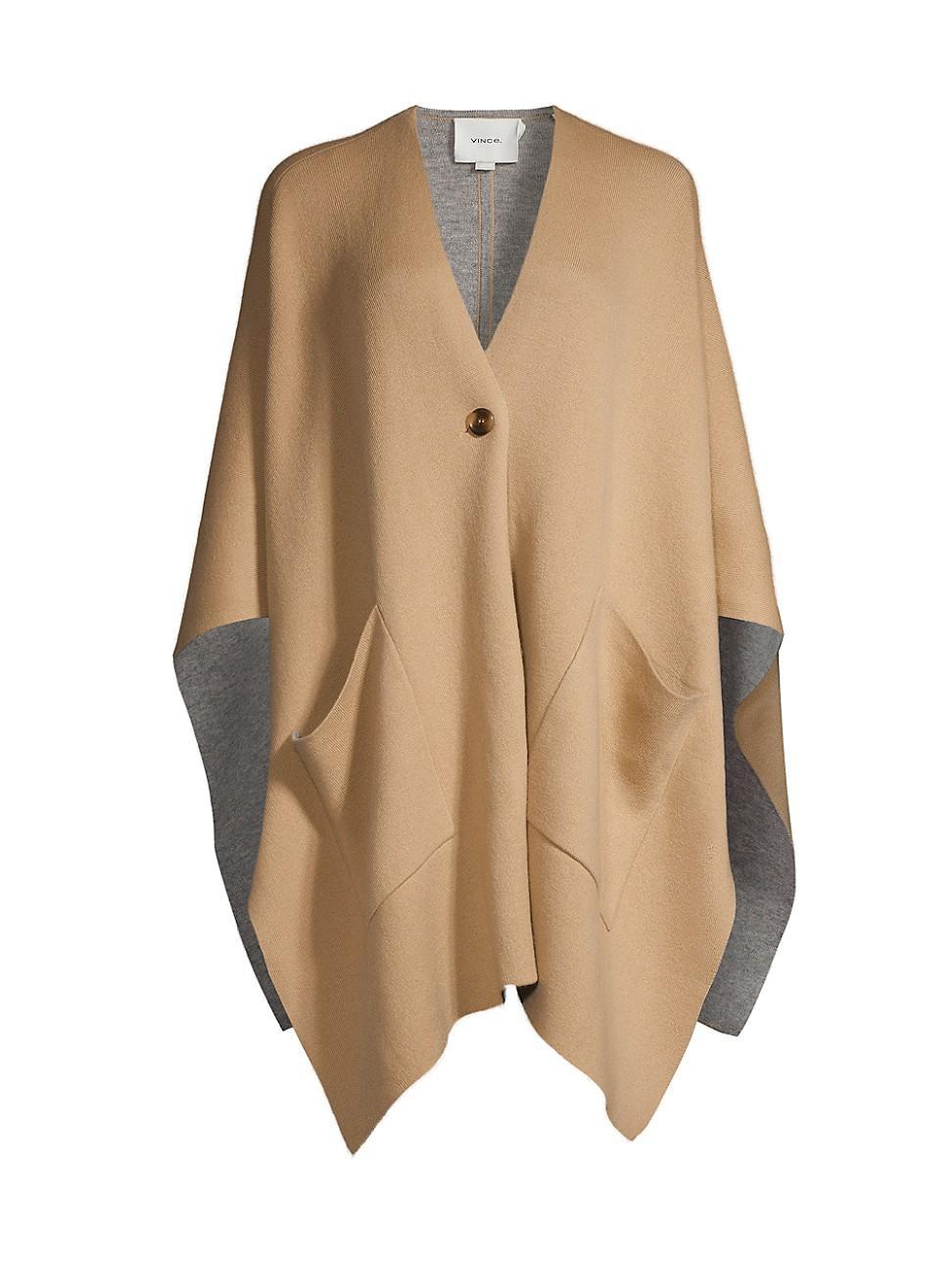 Womens Double-Face Wool-Cashmere Cape Product Image