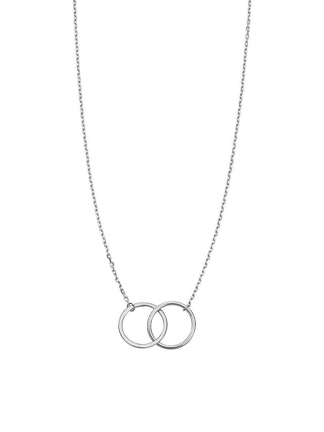 Womens 14K White Solid Gold Forever Linked Necklace Product Image