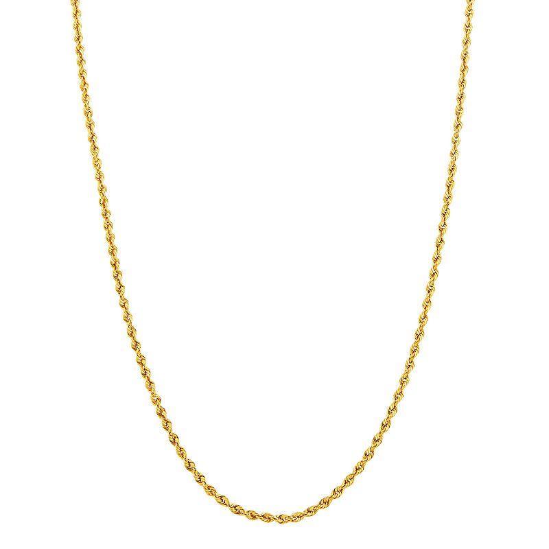 Everlasting Gold 14k Gold 1.8mm Rope Chain Necklace, Womens Yellow Product Image