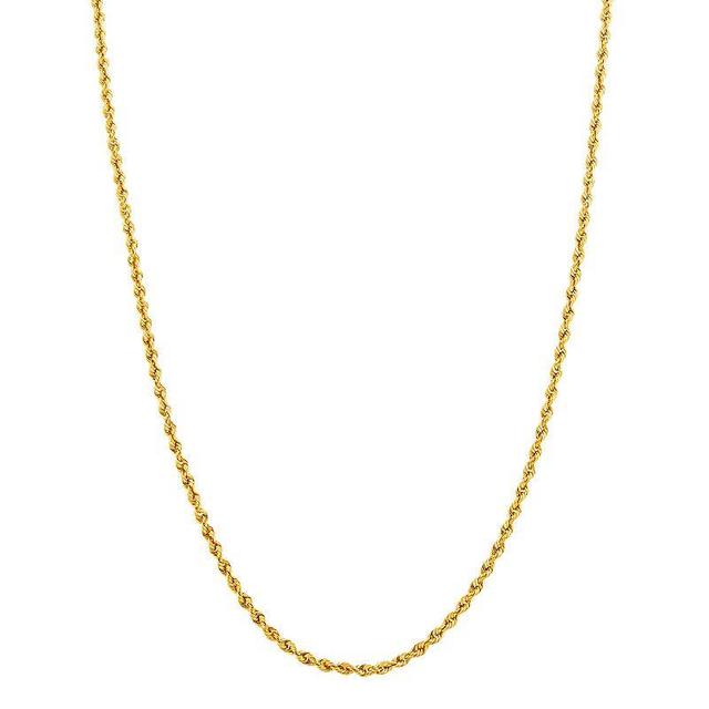 Everlasting Gold 14k Gold 1.8mm Rope Chain Necklace, Womens Yellow Product Image