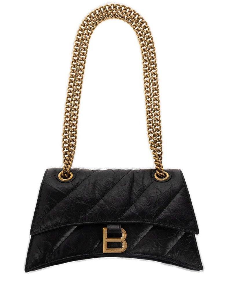 BALENCIAGA Crush Small Shoulder Bag In Black Product Image