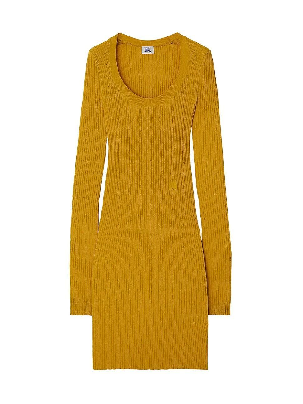 Womens Rib-Knit Wool-Blend Slim-Fit Sweaterdress product image