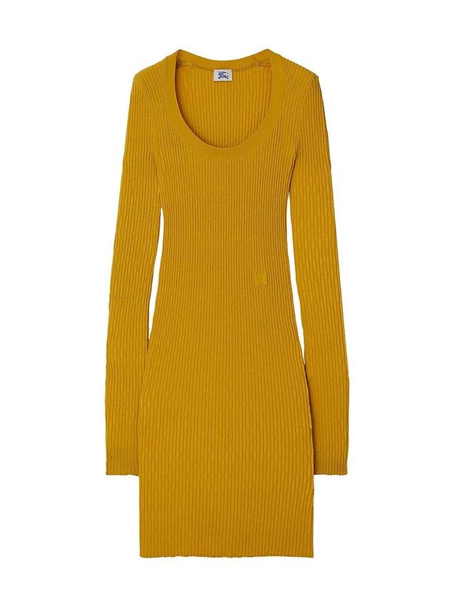 Womens Rib-Knit Wool-Blend Slim-Fit Sweaterdress Product Image