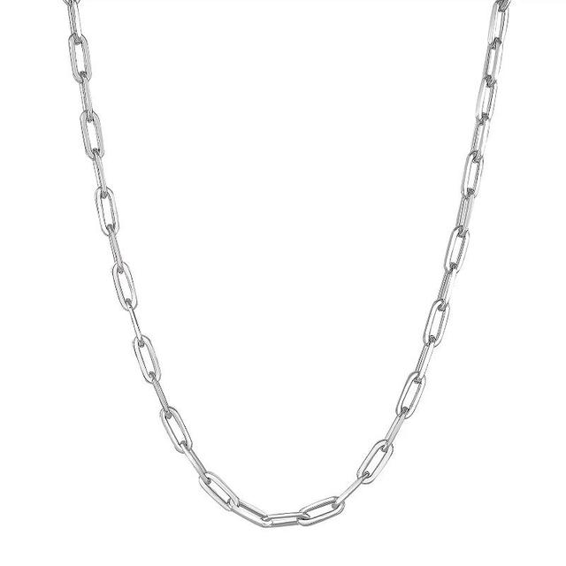 Sterling Silver Paperclip Chain Necklace, Womens Product Image