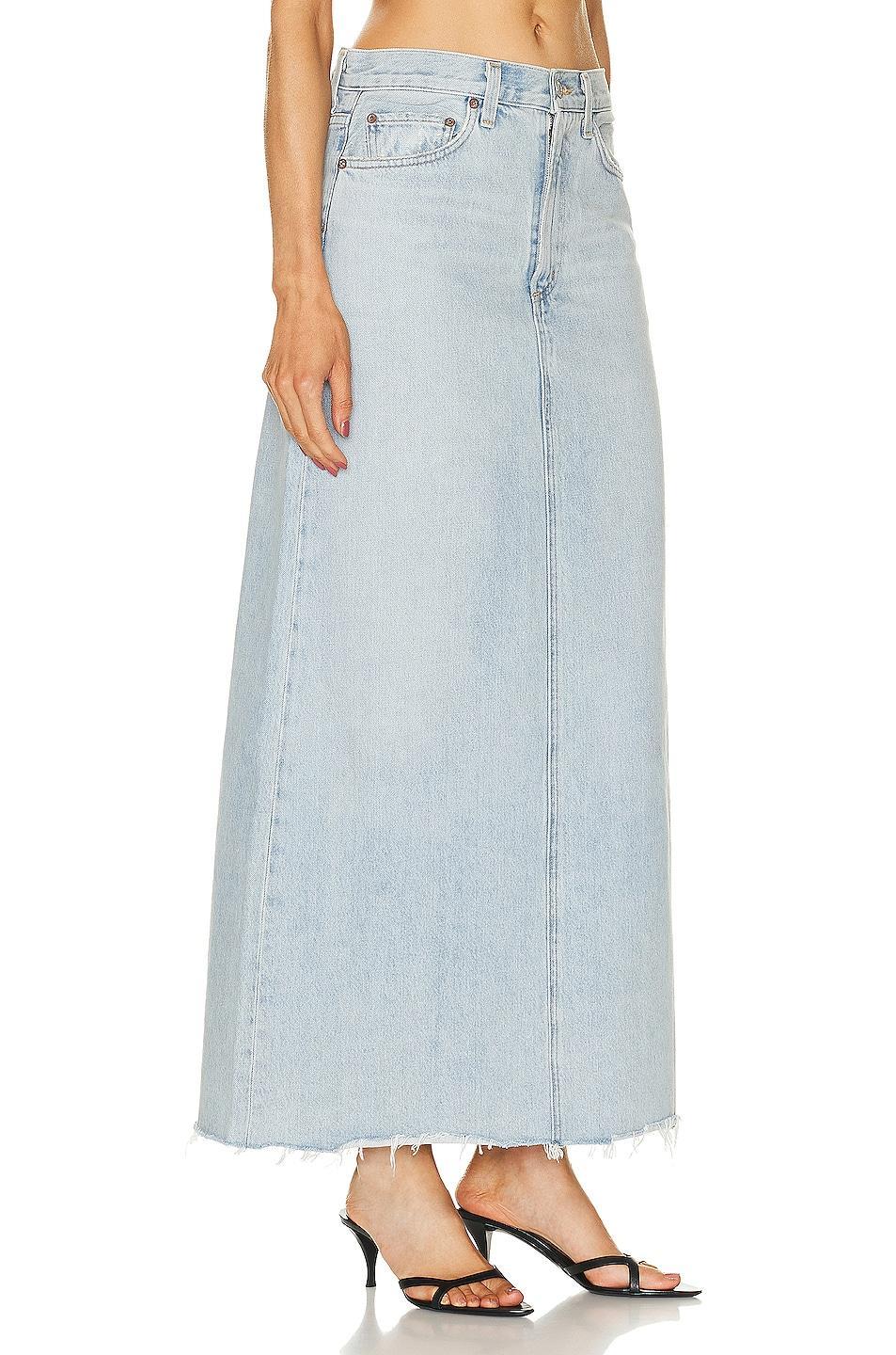 AGOLDE Hilla Long Line Skirt in Blue Product Image