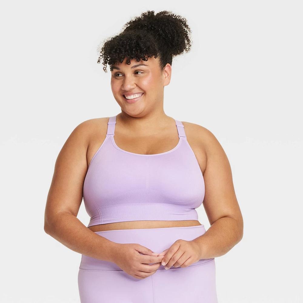 Womens Seamless Medium Support Cami Sports Bra - All In Motion Purple XXL Product Image