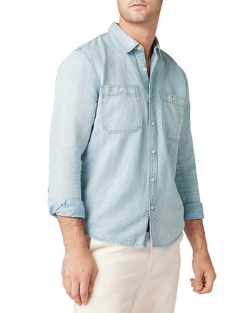 Joe's Jeans Men's Lou Cotton-Linen Workwear Shirt - Size: MEDIUM - SPRING SKY Product Image