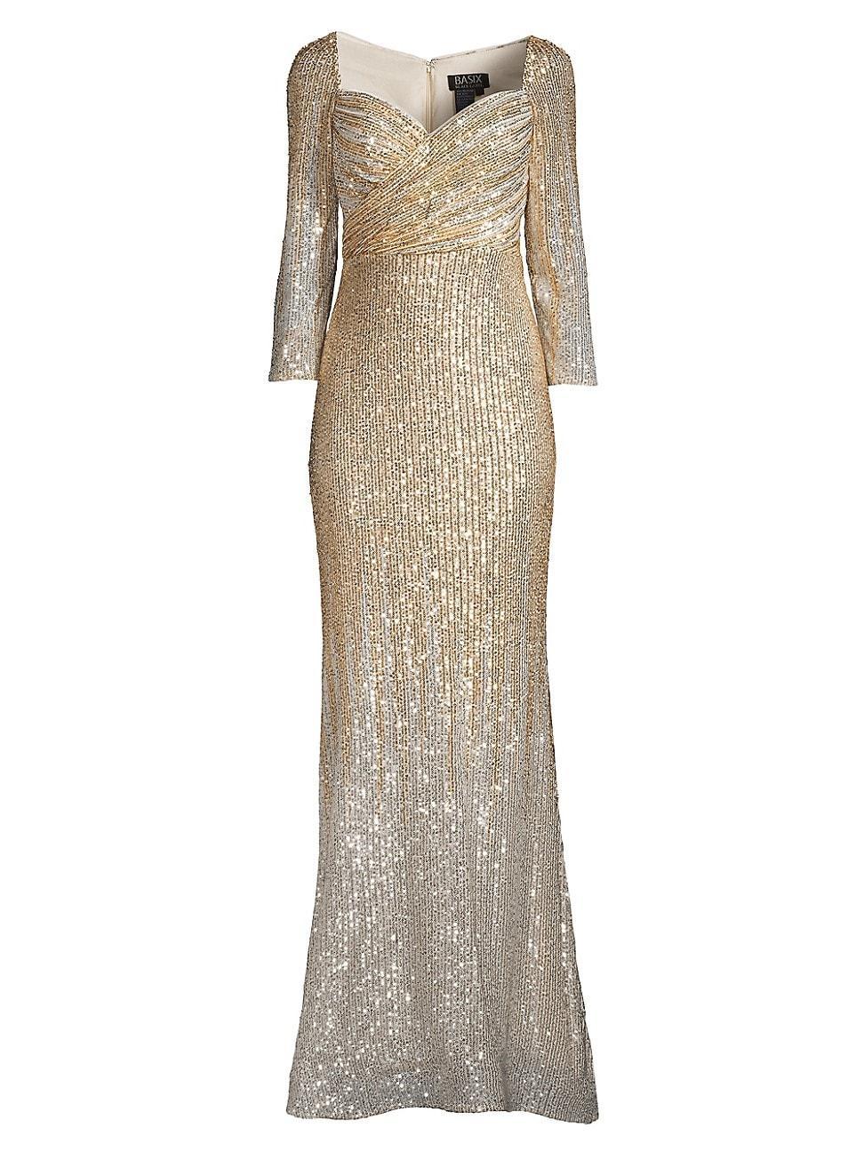 Womens Sequin-Embroidered Column Gown Product Image