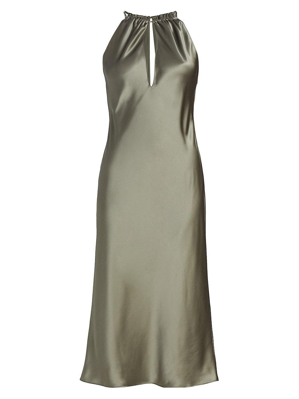 Womens Eglantine Silk Halter Midi-Dress Product Image