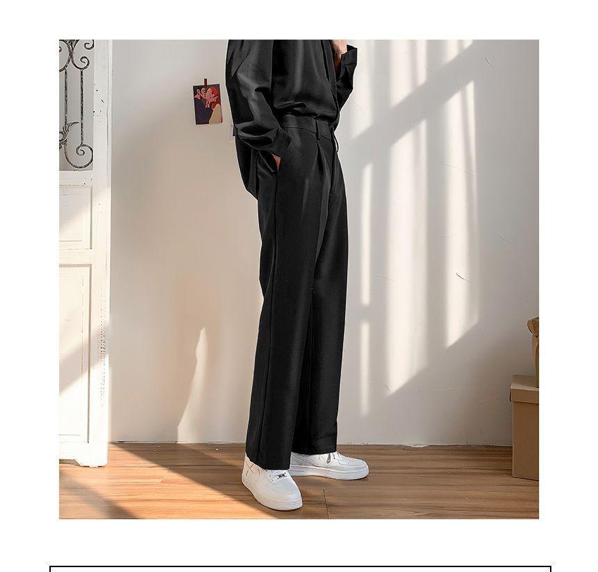 High Waist Plain Tapered Dress Pants Product Image