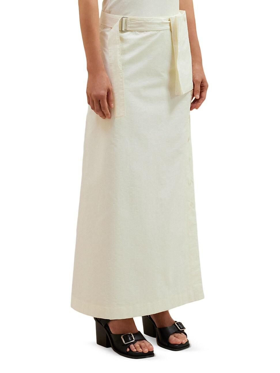 Womens Cotton-Blend Maxi Wrap Skirt Product Image