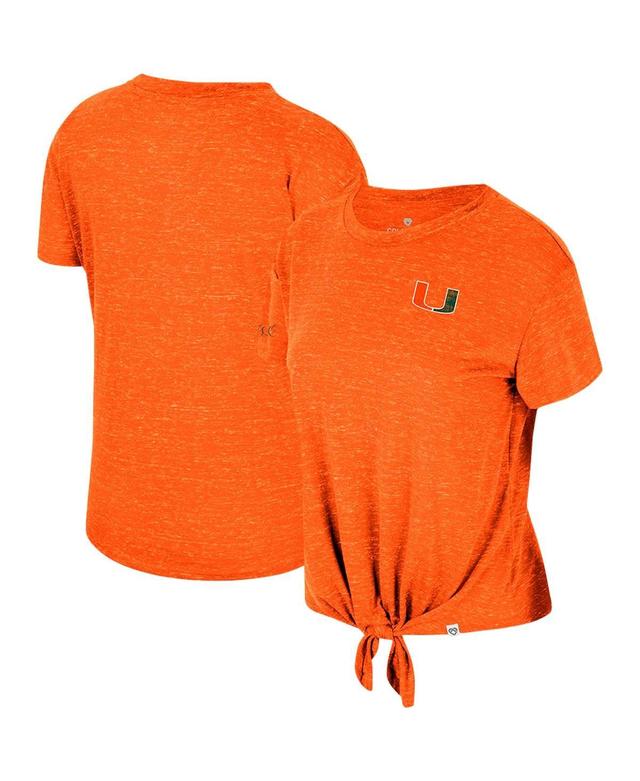 Womens Colosseum Orange Distressed Miami Hurricanes Finalists Tie-Front T-shirt Product Image