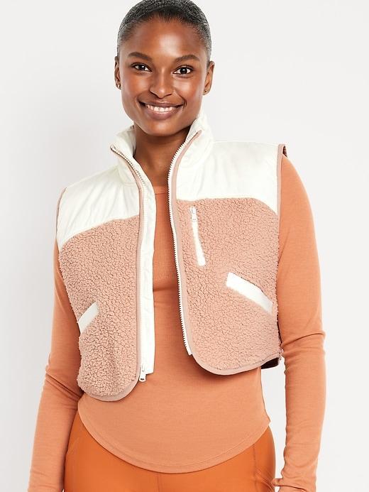 Crop Hybrid Zip Vest Product Image