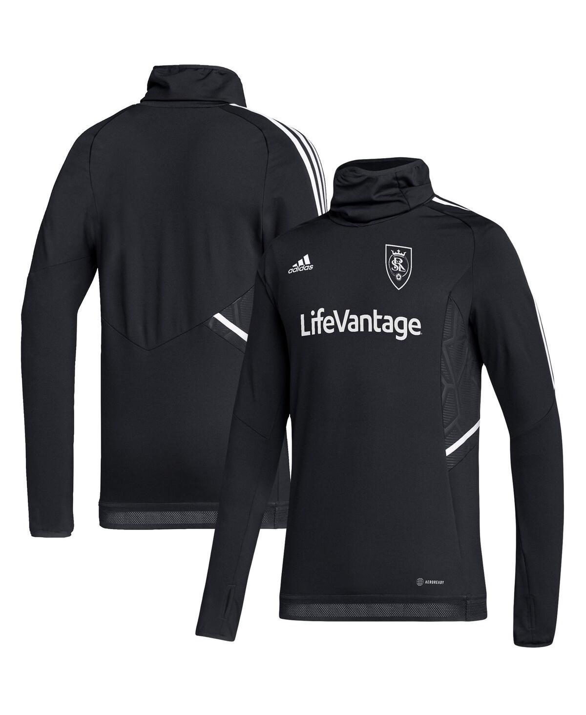 Mens adidas Black Real Salt Lake COLD.RDY Raglan Warmup Pullover Jacket Product Image