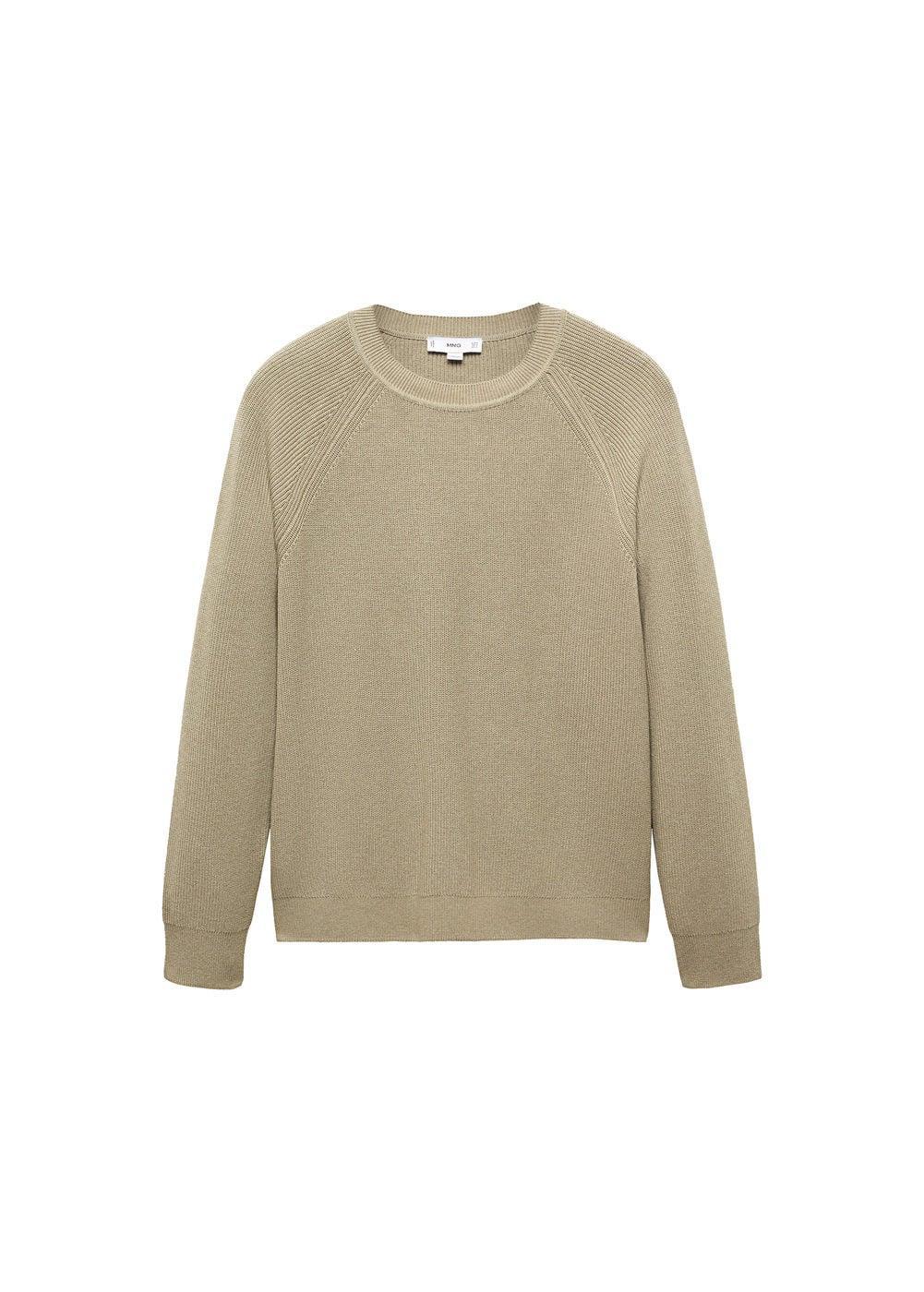 MANGO MAN - Ribbed round-neck sweater khakiMen Product Image