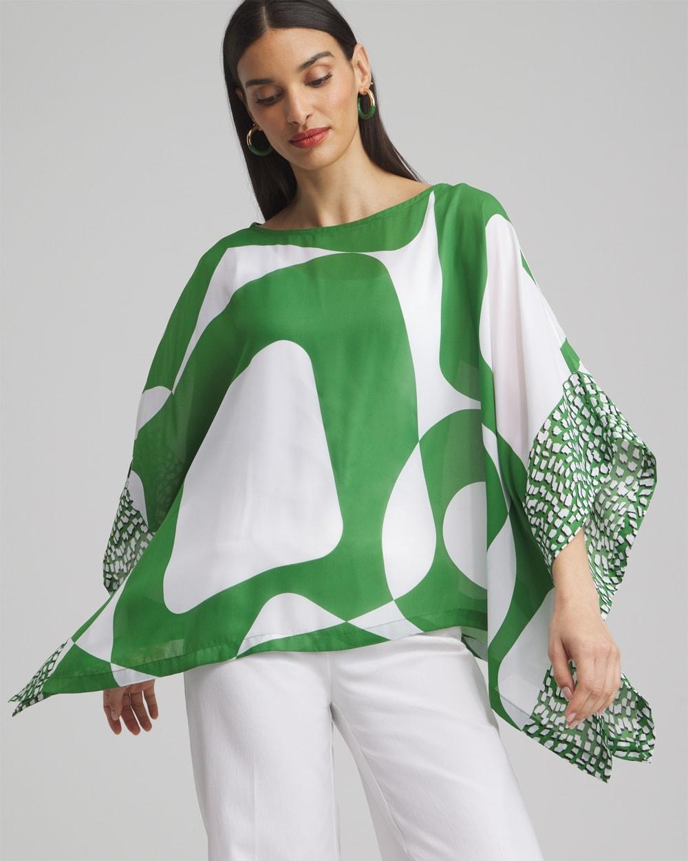 Modern Print Poncho Product Image