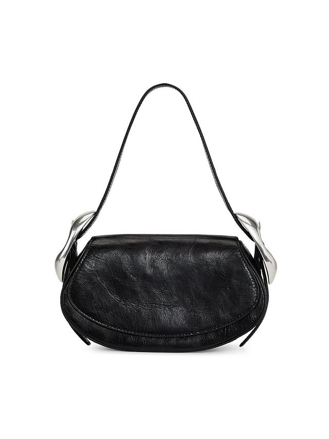 Womens Small Orb Crackle Patent Leather Shoulder Bag Product Image