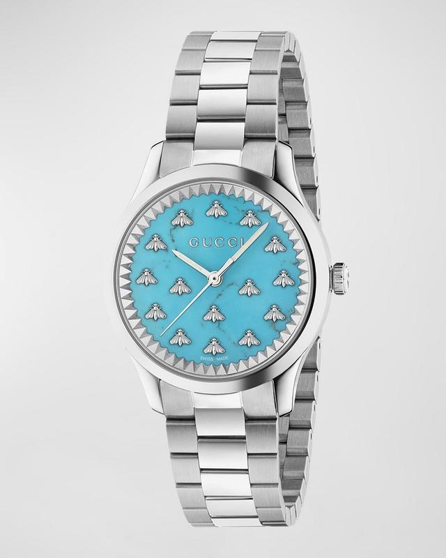 Womens G-Timeless Stainless Steel & Turquoise Bracelet Watch Product Image