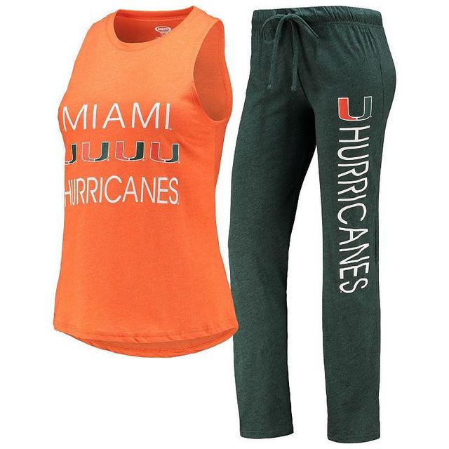 Womens Concepts Sport Green Miami Hurricanes Tank Top and Pants Sleep Set - Green Product Image