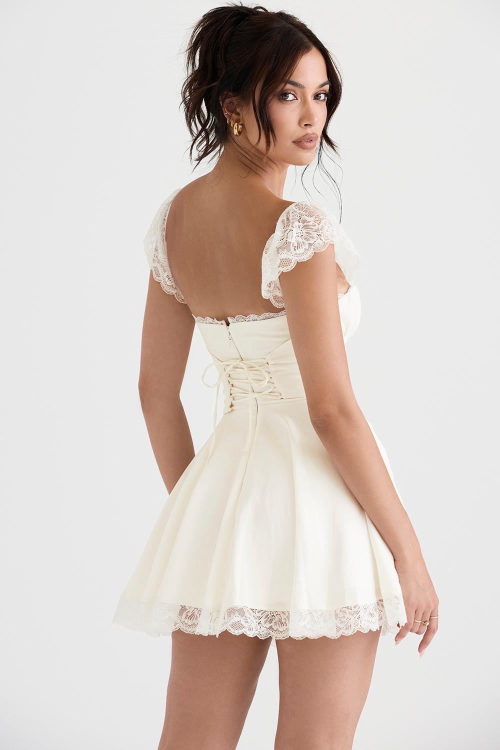 Kaia Ivory A-Line Mini Dress Product Image