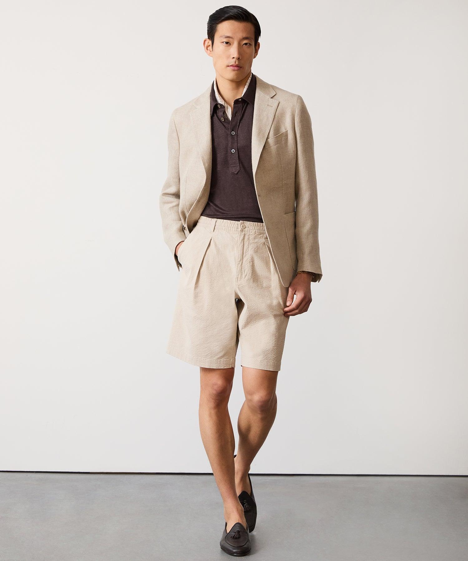 Italian Linen Sport Coat in Khaki Product Image