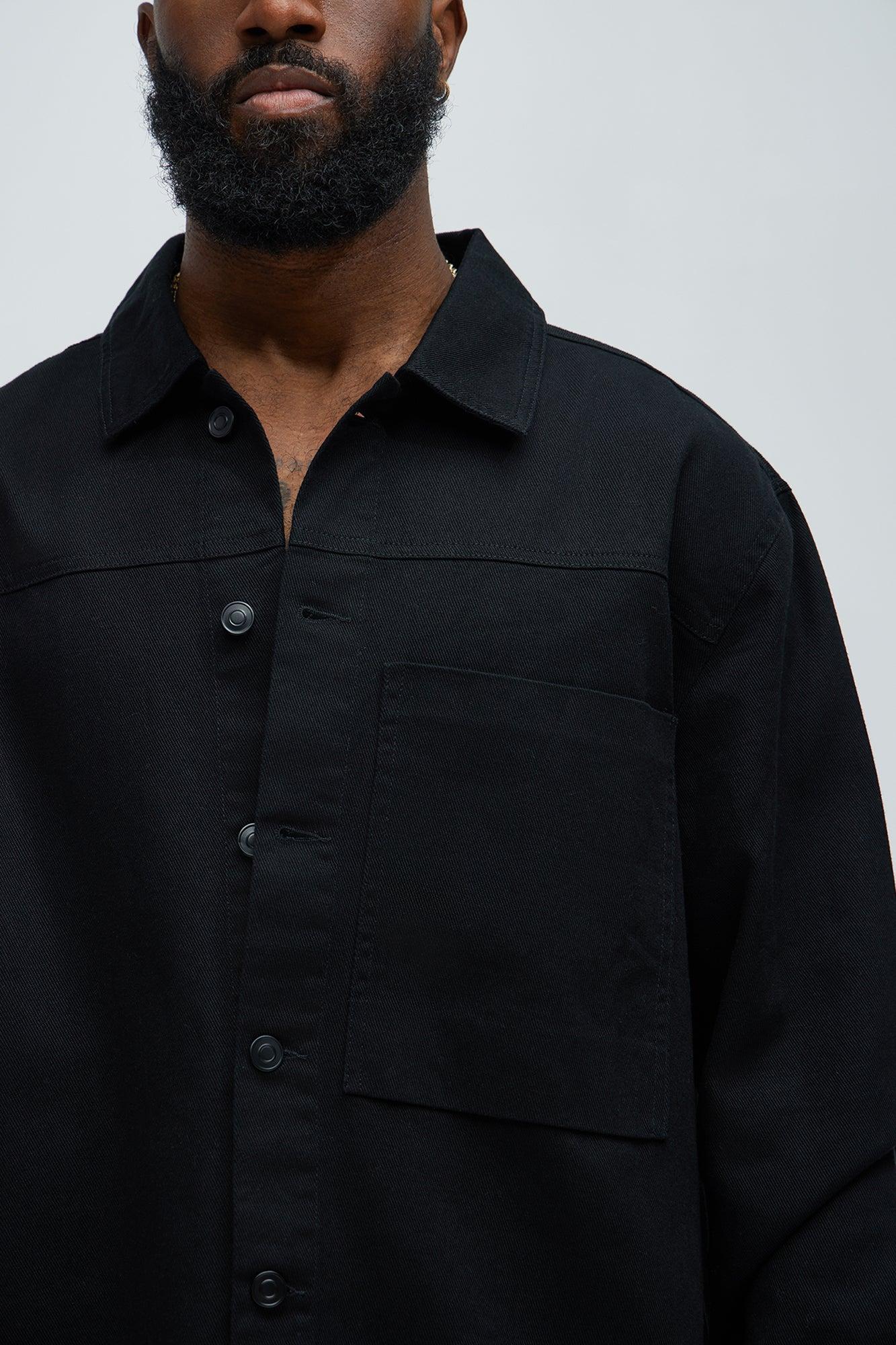 Yorktown Twill Button Up Shirt - Black Product Image