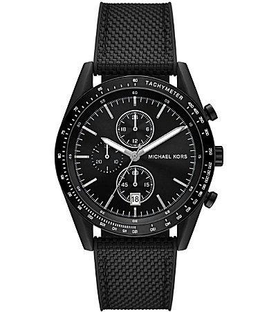 Michael Kors Mens Warren Chronograph Black Nylon Strap Watch Product Image