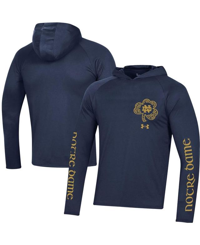 Mens Under Armour Navy Notre Dame Fighting Irish 2023 Aer Lingus College Football Classic Long Sleeve Hoodie T-shirt Product Image