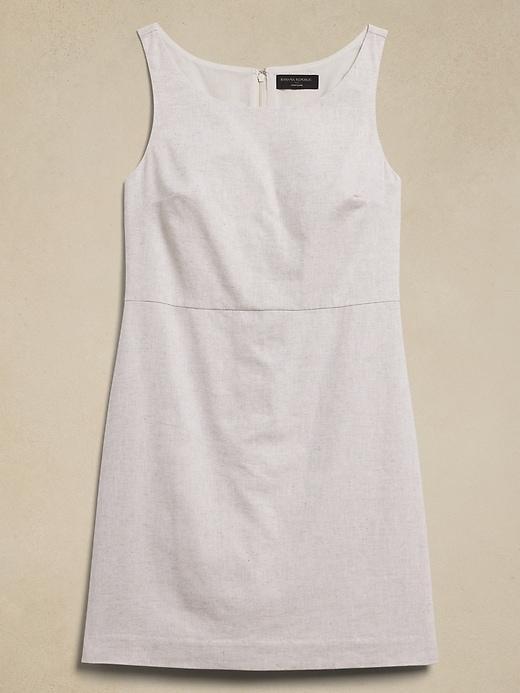 Linen-Blend Sheath Mini Dress Product Image