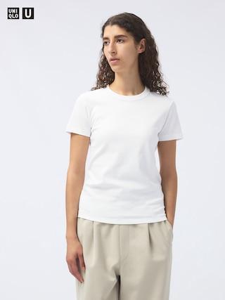 Womens Crew Neck T-Shirt White Large UNIQLO US Product Image