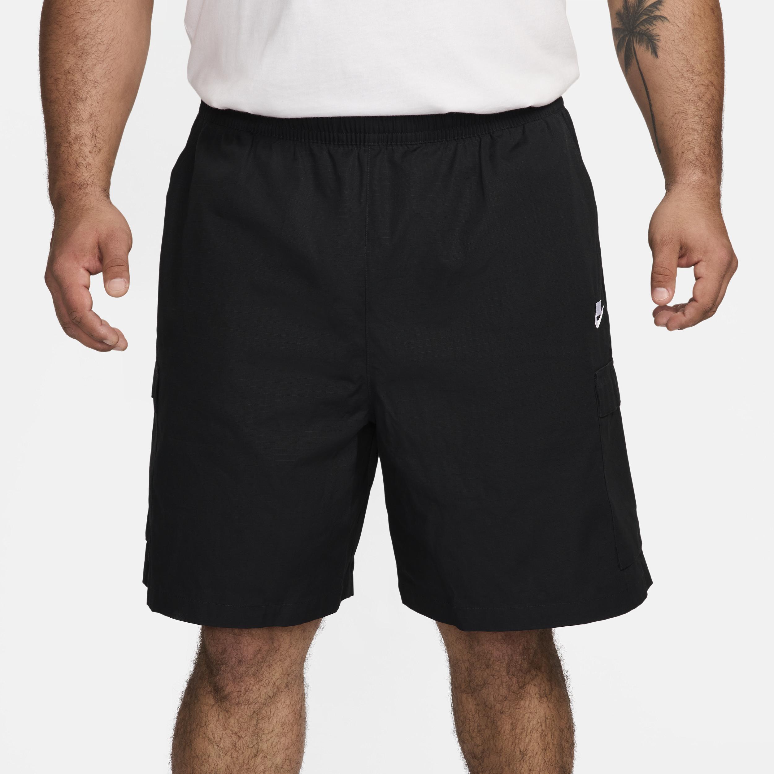 Nike Mens Club Cargo Shorts - Black/White Product Image