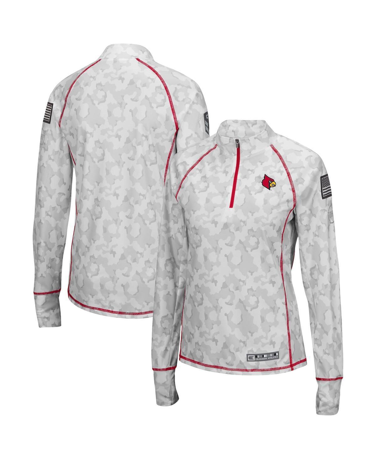 Womens Colosseum Louisville Cardinals OHT Military Appreciation Officer Arctic Camo 1/4-Zip Jacket Product Image