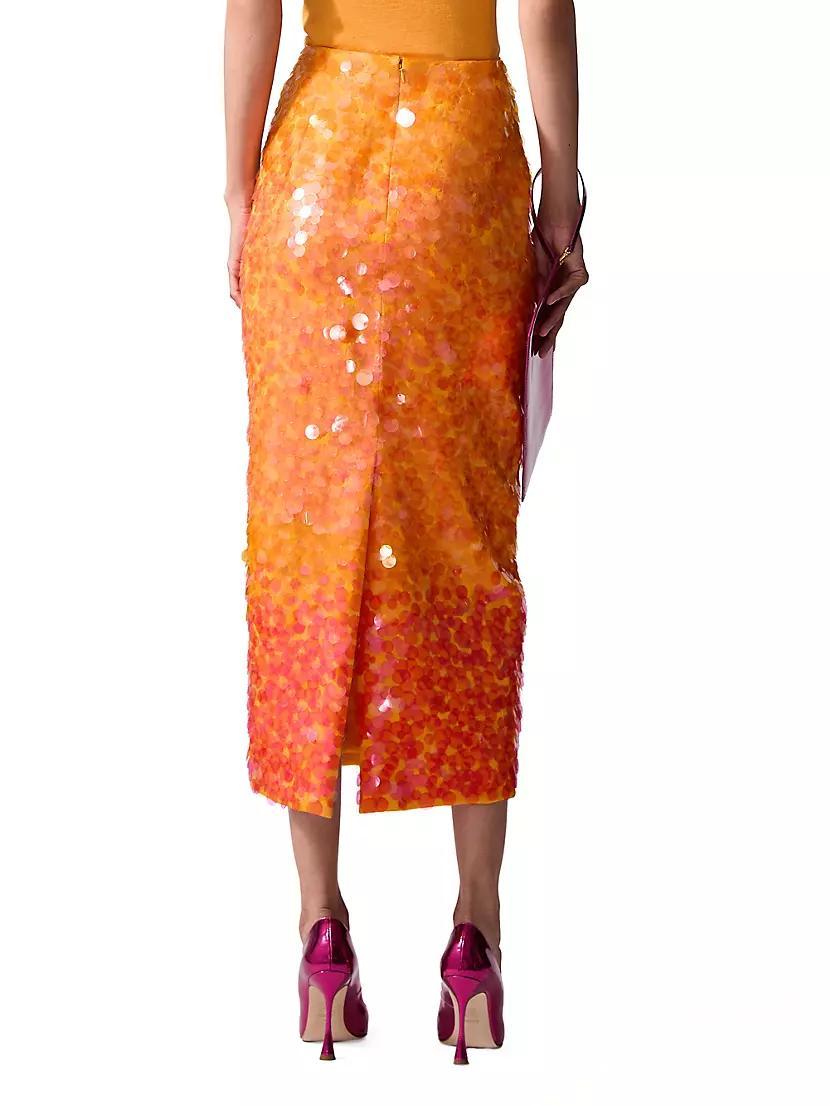 Ombré Paillettes Midi-Skirt Product Image