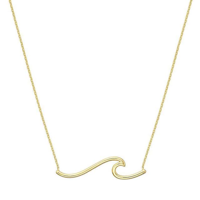 14k Gold Wave Design Adjustable Necklace, Womens Product Image