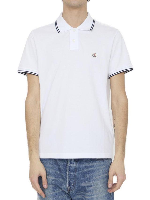 Logo Patch Polo Shirt In White Product Image